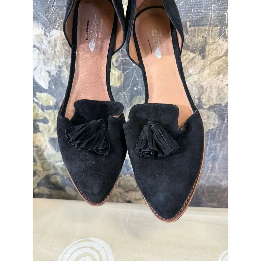 Free People x Jeffrey Campbell Charles Slip-On Tassel Loafers Suede Size 10